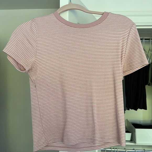 Pink and white cropped t-shirt - Picture 1 of 3